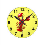 Cute red lobster round wallclocks