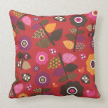 Cute red love flower retro pattern pillows