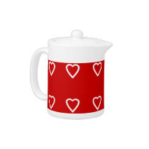 Cute Red Love hearts Teapot teapots