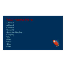 Cute Red Rocket & Stars Business Cards