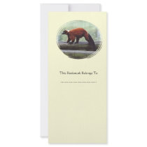 Cute Red-Ruffed Lemur Red Fur White Neck Bookmark Rack Cards