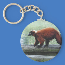 Cute Red-Ruffed Lemur Red Fur White Neck Keychains