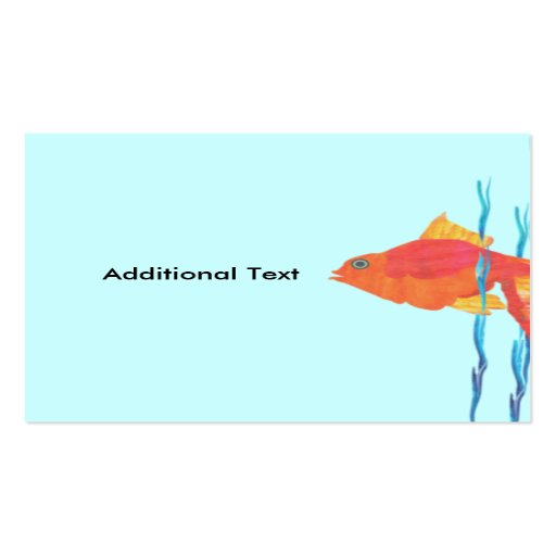 Cute Red Tropicl Fish Business Card Template (back side)
