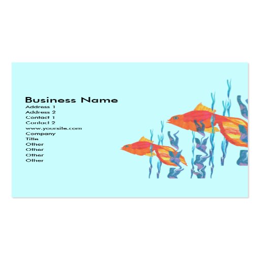 Cute Red Tropicl Fish Business Card Template
