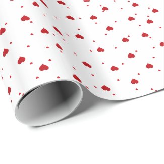 Cute Red Valentines Hearts Seamless Pattern Wrapping Paper