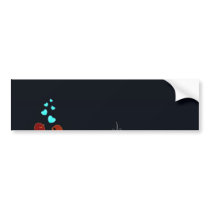 Cute reddish love birds and aqua hearts bumper stickers