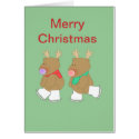 Cute Reindeer Skating Christmas Greeting Card