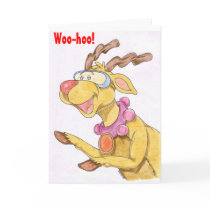 Cute Reindeer with Goggles Holiday Card