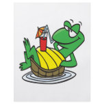 cute relaxing floating turtle cartoon flyers