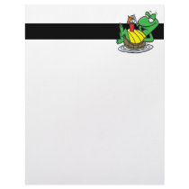 cute relaxing floating turtle cartoon personalized letterhead