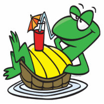 cute relaxing floating turtle cartoon photo cutout