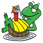 cute relaxing floating turtle cartoon photo cutout