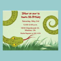 cute reptile birthday party invitation invitations