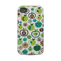Cute retro apple flower pattern design iphone 4 tough cover