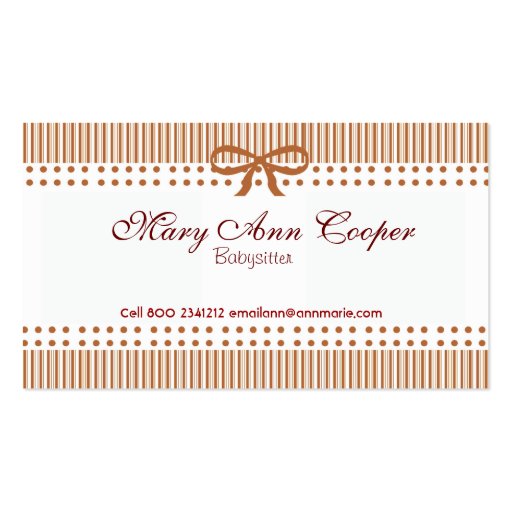 Cute Retro Charm Child with Bow Tie Business Card Template