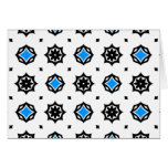 Cute retro diamonds and hearts pattern card