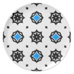 Cute retro diamonds and hearts pattern party plate