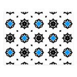 Cute retro diamonds and hearts pattern postcard