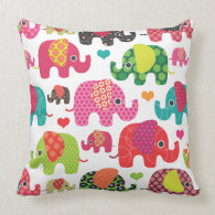 Cute retro elephant pattern india design pillow