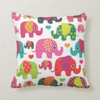 Cute retro elephant pattern india design pillow