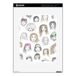 Cute retro fashion models face pattern ipad skins for iPad 3