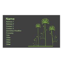Cute Retro Green Spring Trees Business Card Template
