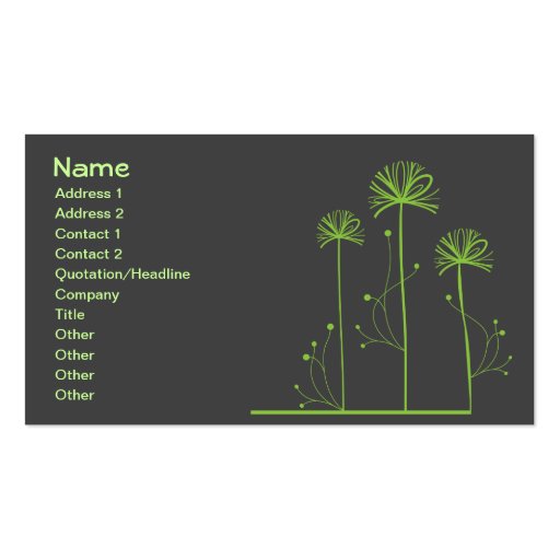 Cute Retro Green Spring Trees Business Card Template
