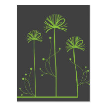 Cute Retro Green Spring Trees Postcard
