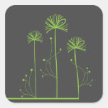 Cute Retro Green Spring Trees Stickers