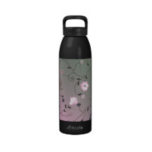 Cute Retro Little Pink Flowers Reusable Water Bottles