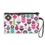 Cute retro love flower heart pattern wristlet