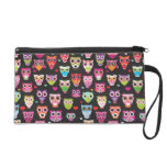 Cute retro owl bird pattern wristlet