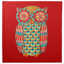 Cute Retro Owl Cloth Napkins