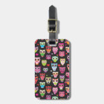 Cute retro owl pattern illustrated luggage case luggage tags