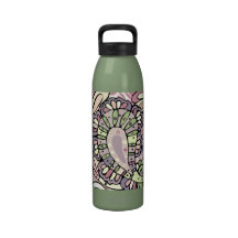 Cute Retro Paisley Floral Reusable Water Bottle