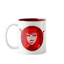 Cute Retro Radio Girl mugs by toxiferousdark Cute Retro Radio Girl mugs