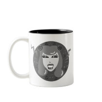 Cute Retro Radio Girl mugs