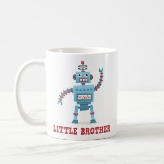 Cute retro robot cartoon android little brother coffee mug