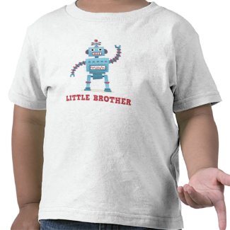 Cute retro robot cartoon android little brother t-shirt