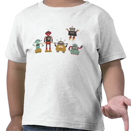 Cute Retro Robots T-Shirt