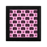 Cute Retro Style Pink Black Camera Pattern Trinket Box