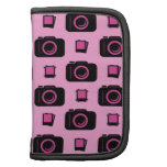 Cute Retro Style Pink Black Camera Pattern Organizers