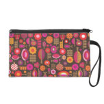Cute retro tree butterfly flower pattern wristlet