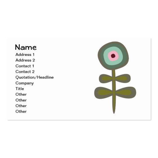 Cute Retro Trees Floral Pattern Business Card Templates