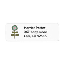 Cute Retro Trees Floral Pattern Custom Return Address Label