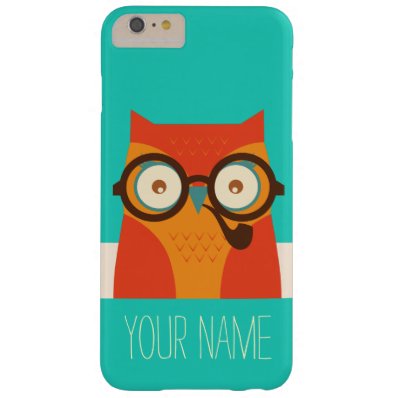 Cute Retro Vintage Funny Owl Monogram Barely There iPhone 6 Plus Case