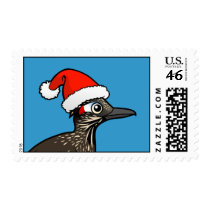Cute Roadrunner Santa Claus Stamp
