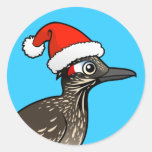Roadrunner as Santa Claus Round Sticker