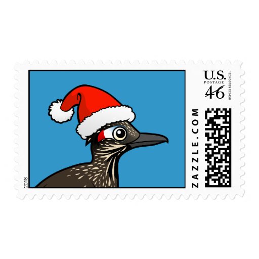 Cute Roadrunner Santa Claus Stamp