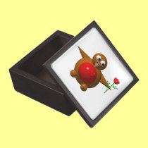 Cute robin with a rose premium gift boxes